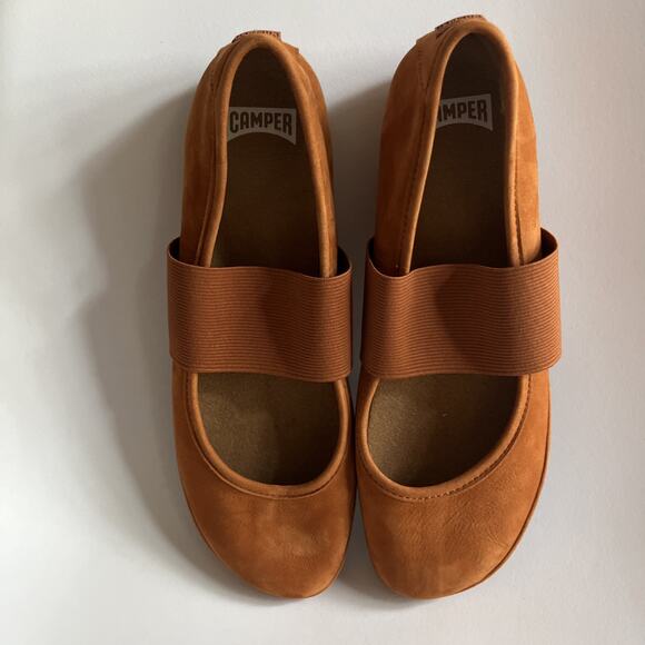 Camper Right Nina Ballerina Flats Brown Nubuck Leather Women’s Size 40  New - Picture 12 of 13
